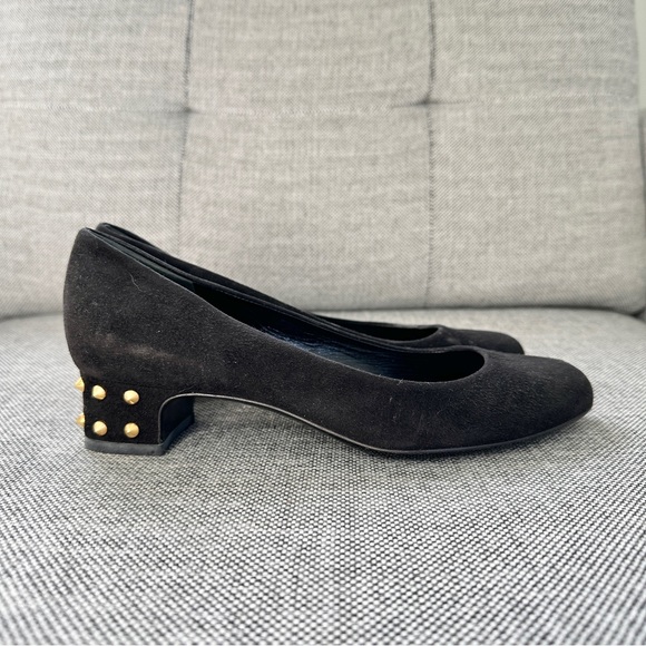 NEW Gucci Studded Suede Flats EU 35.5 US 5.5 6 in Black - Picture 1 of 11